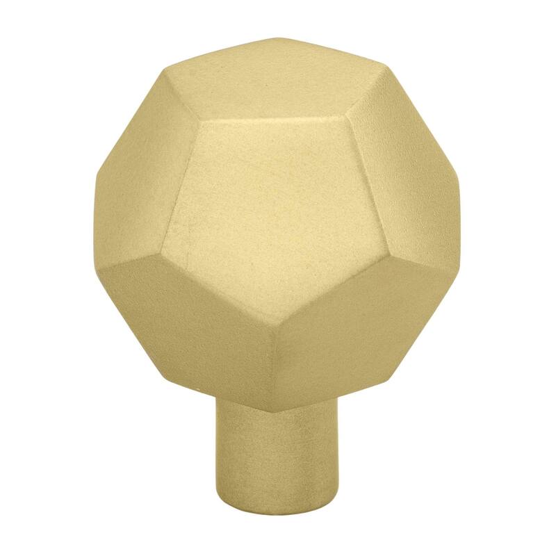 GlideRite 5-Pack 1-1/2 Inch Solid Faceted Cabinet Knob Satin Gold