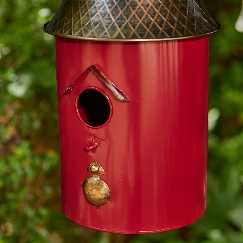 Glitzhome 24"H Bell Roof Decorative Outdoor Garden Birdhouse - 8.75''L X 8.75''W X 24.00''H