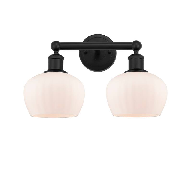 Innovations Lighting 616-2W-10-16 Fenton Vanity Fenton 2 Light 16" - Matte Black / Matte White