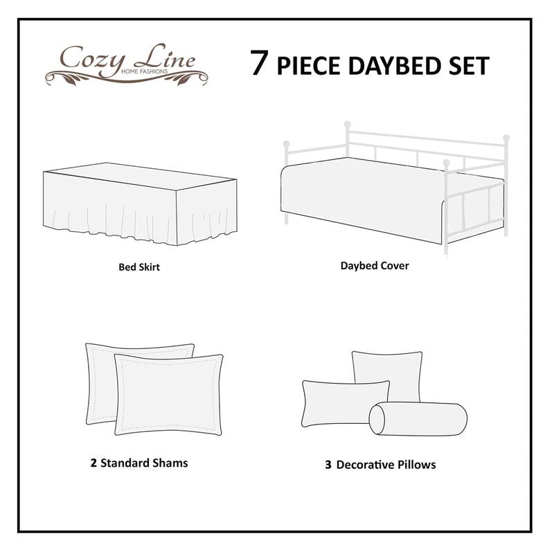 Summer Bloom Azalea Floral Garden Chintz Pink Blue White Green Microfiber Reversible Quilted DayBed Set
