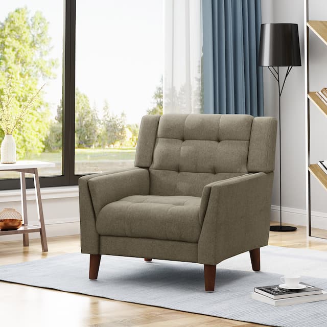 Candace Mid-century Modern Armchair by Christopher Knight Home - 32.28"W x 31.50"L x 32.68"H - Mocha