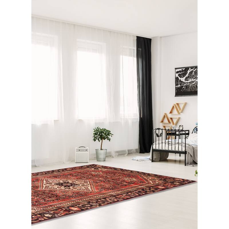 ECARPETGALLERY Hand-knotted Andelz Red Wool Rug - 4'7 x 8'4