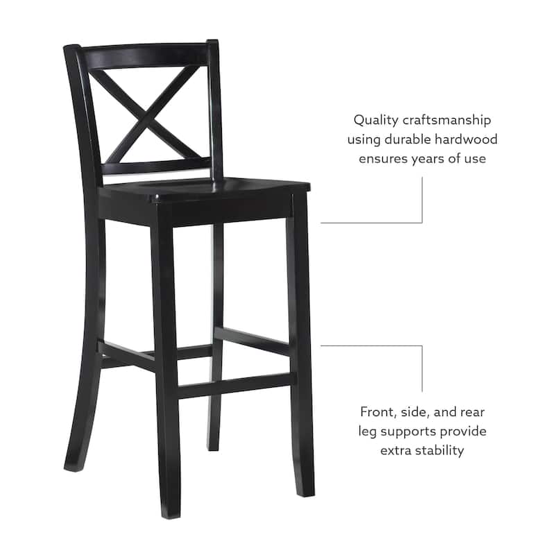 Copper Grove Frunza Wooden 30-inch X-back Bar Stool