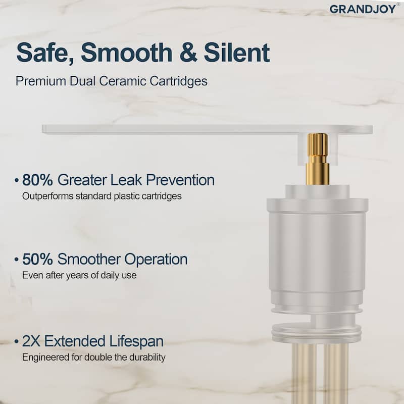 GRANDJOY 2-Pack High-Arc Bathroom Vanity Faucet, Single Hole Installation