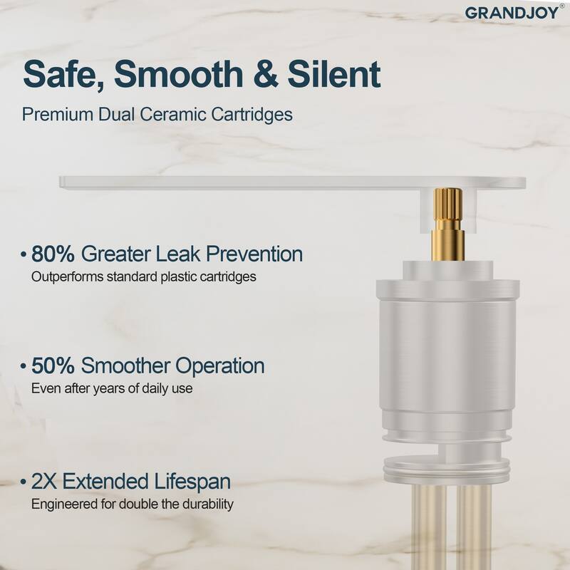 GRANDJOY 2-Pack Modern Single Handle Bathroom Vanity Faucet, Single-Hole Installation