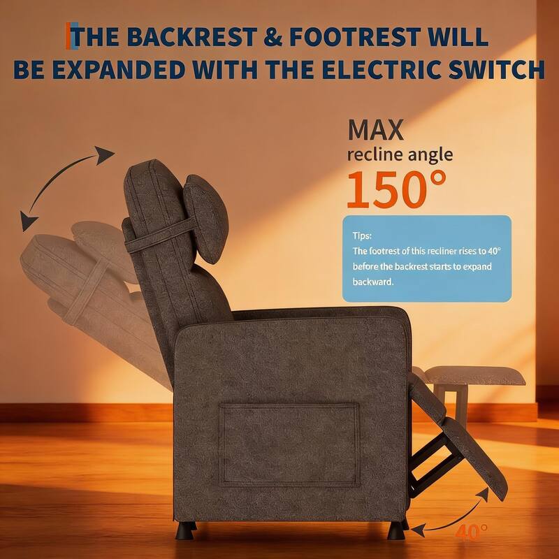 Adjustable Power Recliner, with Massage & Heat
