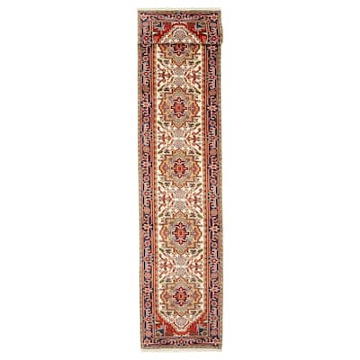 ECARPETGALLERY Hand-knotted Serapi Heritage Cream Wool Rug - 2'5 x 20'0