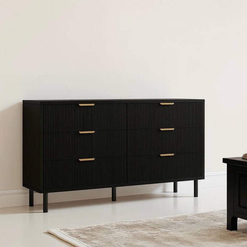 55'' Wide Chest of Drawers, 6 Drawer, with Anti-Tipping Device