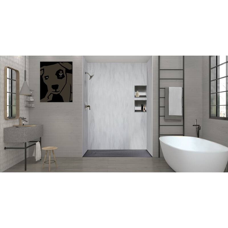 63-in L x 35.5-in W Zero Threshold End Drain Shower Base, Black - 63-in L x 35.5-in W - 63-in L x 35.5-in W