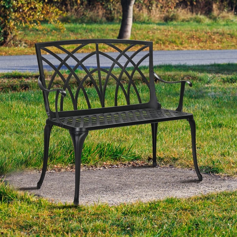 Karlhome Patio Garden Park 38 in. Aluminum Bench