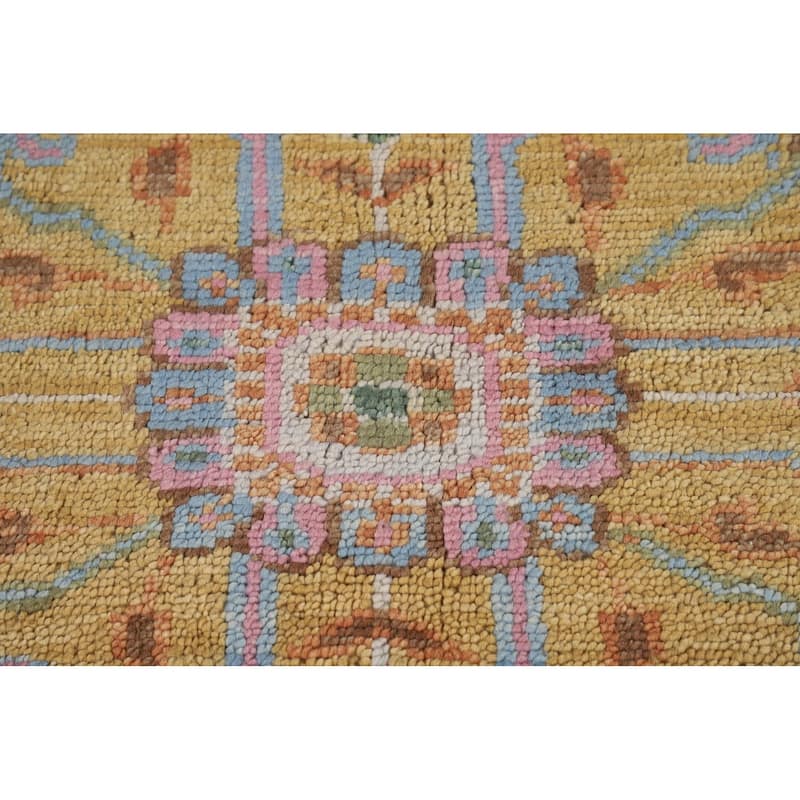 Blue Geometric Heriz Serapi Indian Area Rug Handmade Wool Carpet - 7'10"x 10'0"