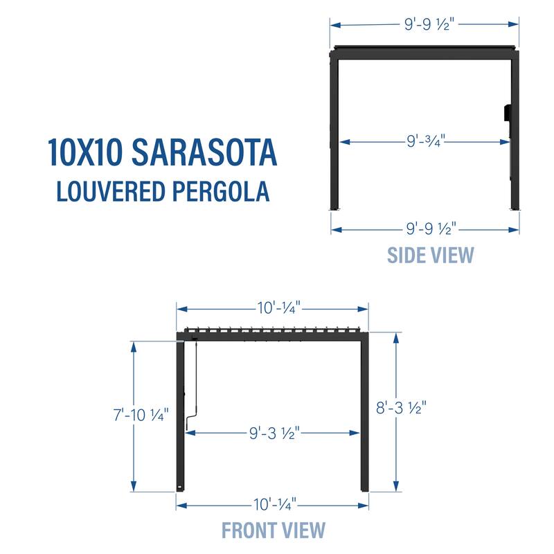 Backyard Discovery Sarasota 10'x10' Galvanized Steel Louvered Pergola