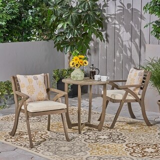 Coronado Outdoor 3-piece Wood Bistro Set by Christopher Knight Home - N/A