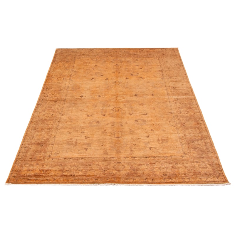 ECARPETGALLERY Hand-knotted Vibrance Copper Wool Rug - 6'3 x 9'2