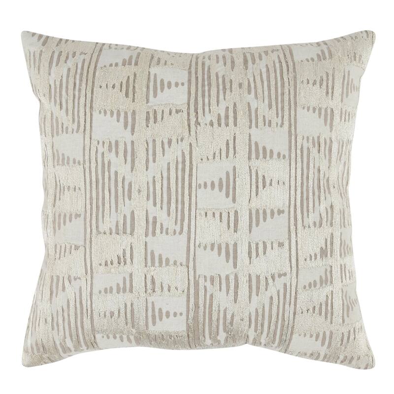 Villa by Classic Home Roth Linen Blend Throw Pillow - Feather Down - Single - 20x20 - Accent - Natural
