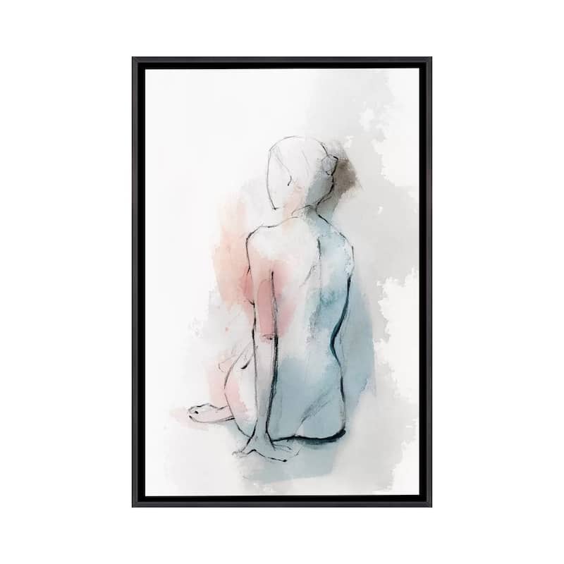 iCanvas "Pastel Woman II" by Isabelle Z Framed - Ebony - 48x32