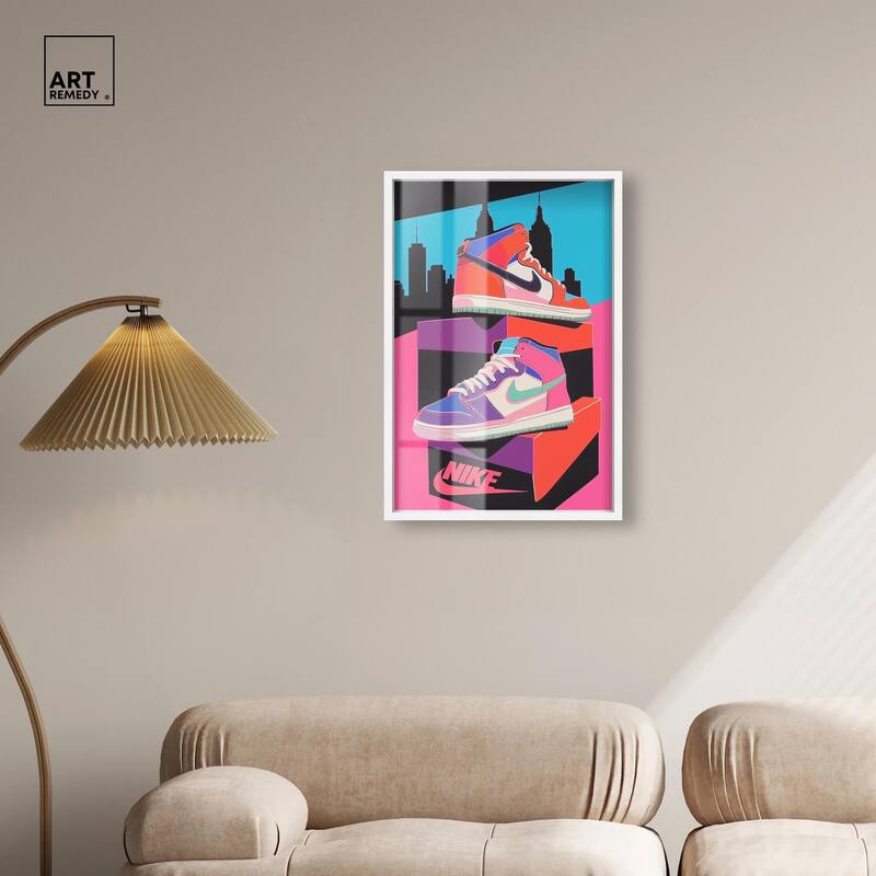 City Pop Sneakers Shadowbox by Art Remedy