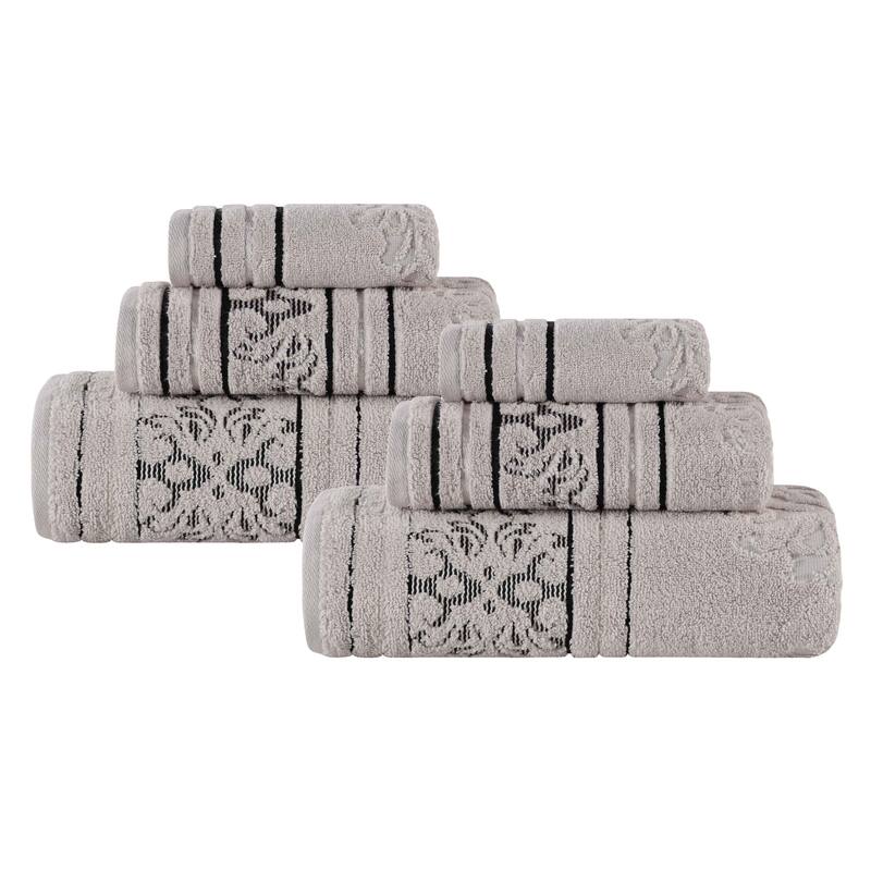 Superior Sadie Zero Twist Cotton 6 Piece Jacquard Towel Set