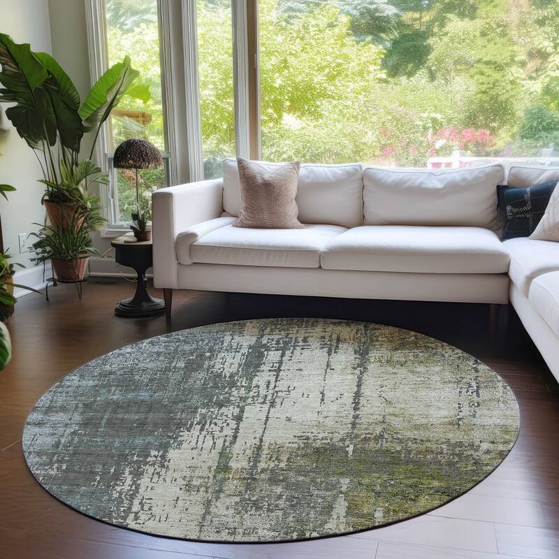 Machine Washable Indoor/ Outdoor Chantille Abstract Ombre Rug