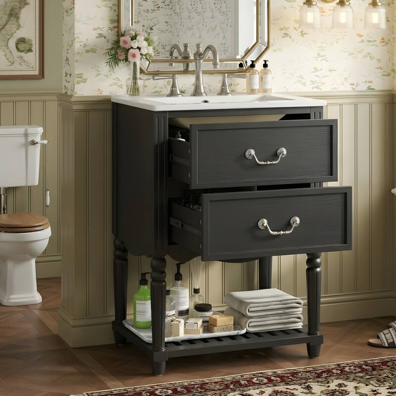 24'' Bathroom Vanity with Ceramic Sink