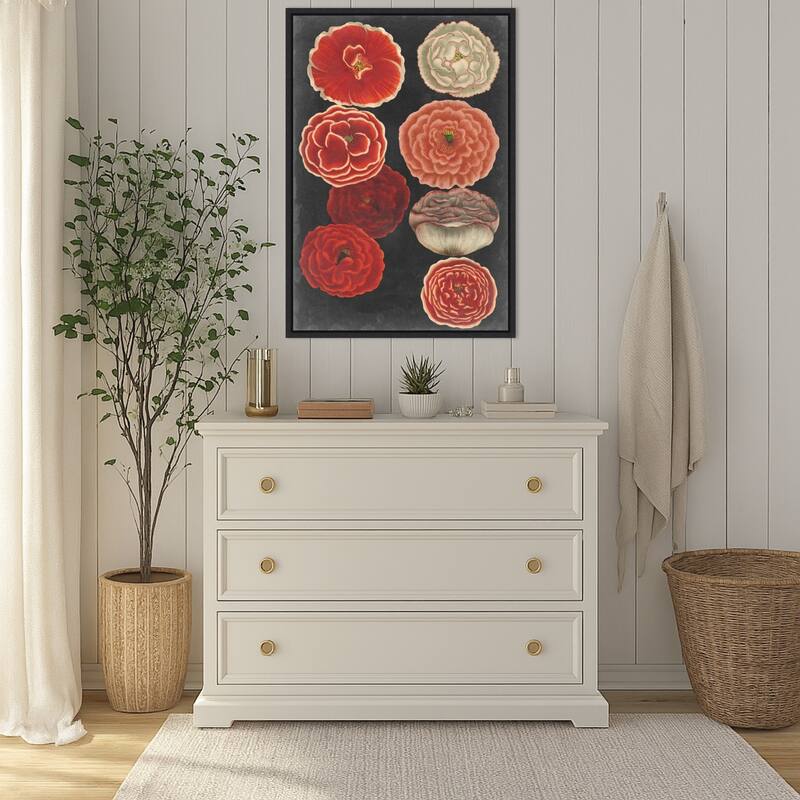 Midnight Poppies by Vision Studio (23 x 33 in.), Framed Canvas Wall Art Print