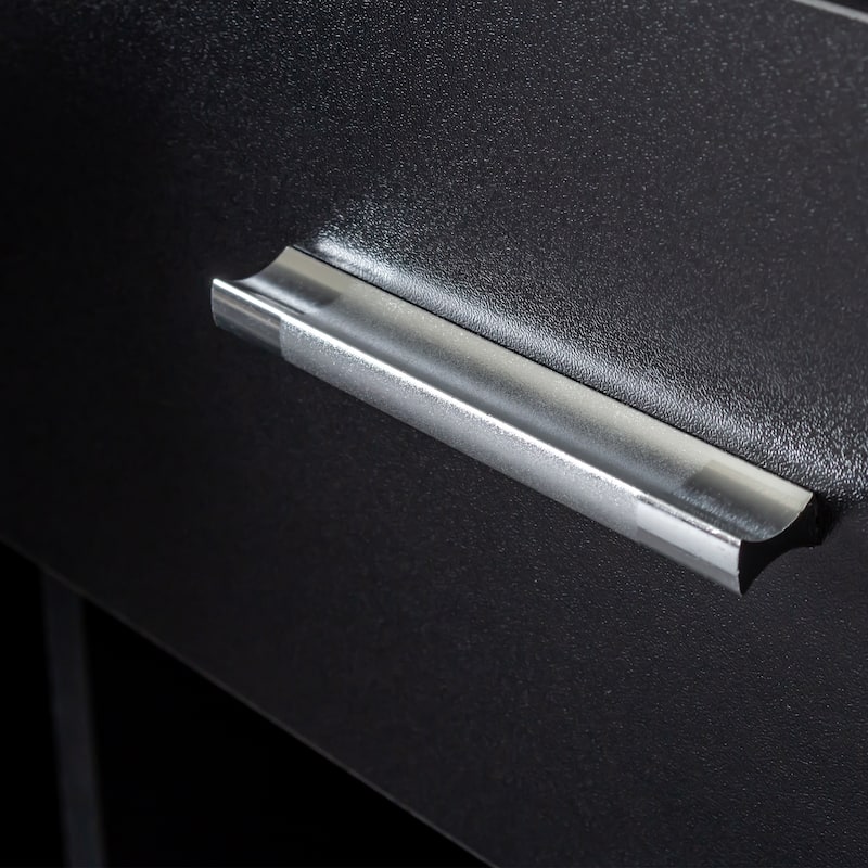 Anmytek Black Modern Storage Organizer with Shelves and Drawers for Livingroom