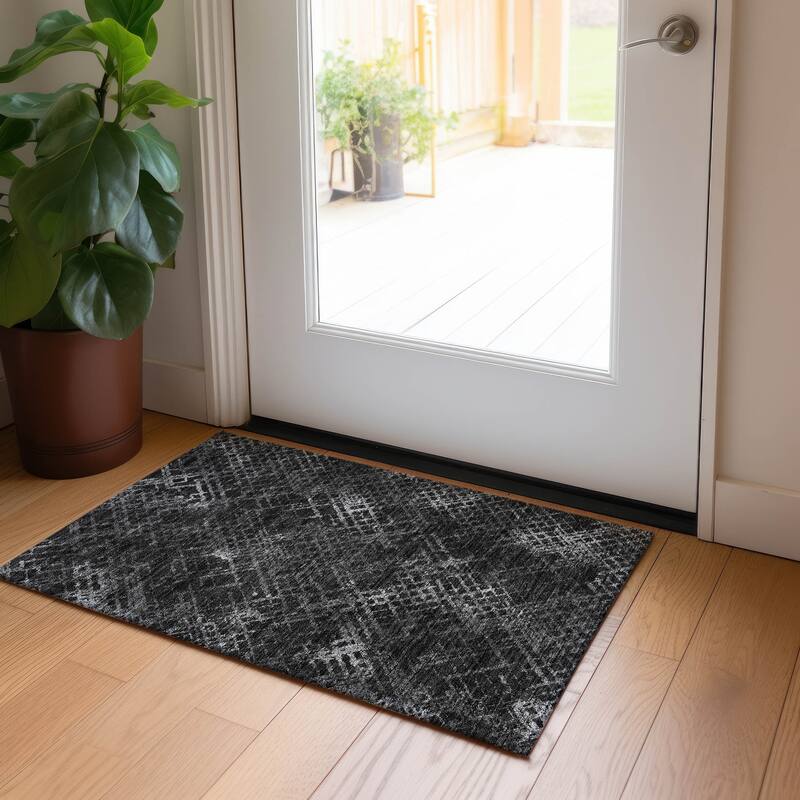 Machine Washable Indoor/ Outdoor Chantille Vintage Trellis Rug