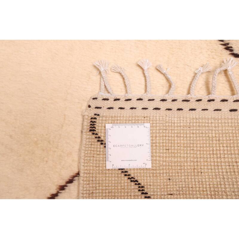 ECARPETGALLERY Hand-knotted Pak Finest Marrakesh Cream Wool Rug - 6'10 x 9'8