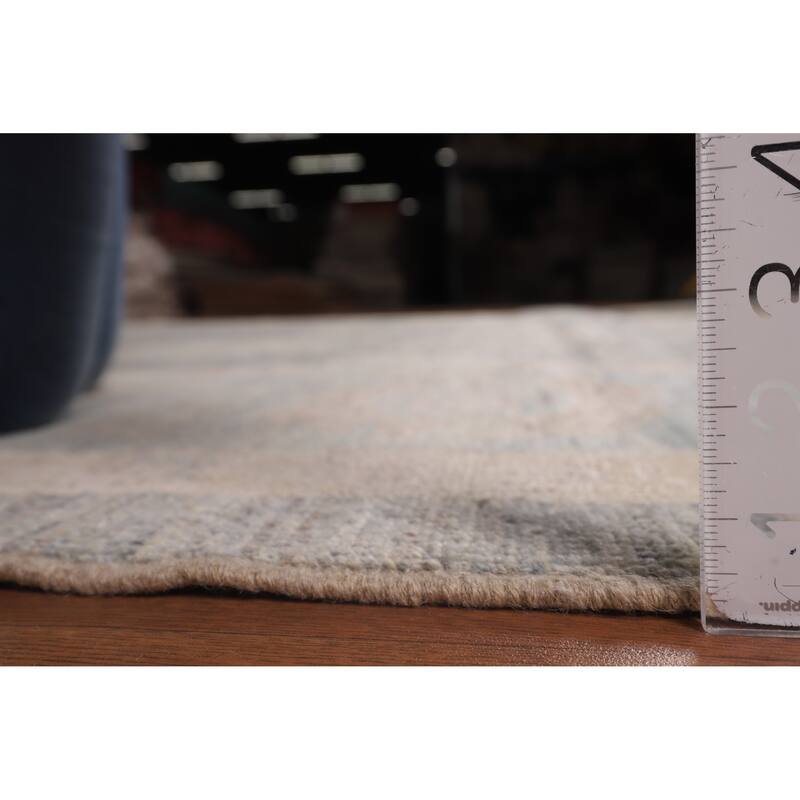 Vegetable Dye Floral Oriental Oushak Turkish Rug Handmade Wool Carpet - 9'5"x 11'9"