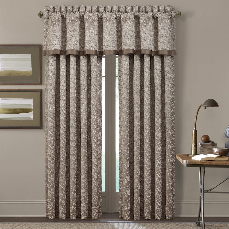 J. Queen New York Cracked 84" Window Panel Pair - 84 Inches - Taupe