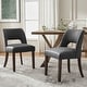 preview thumbnail 1 of 8, Modern Dining Chairs, Faux Leather Kitchen Chairs with Wood Legs Set of 2 - Black