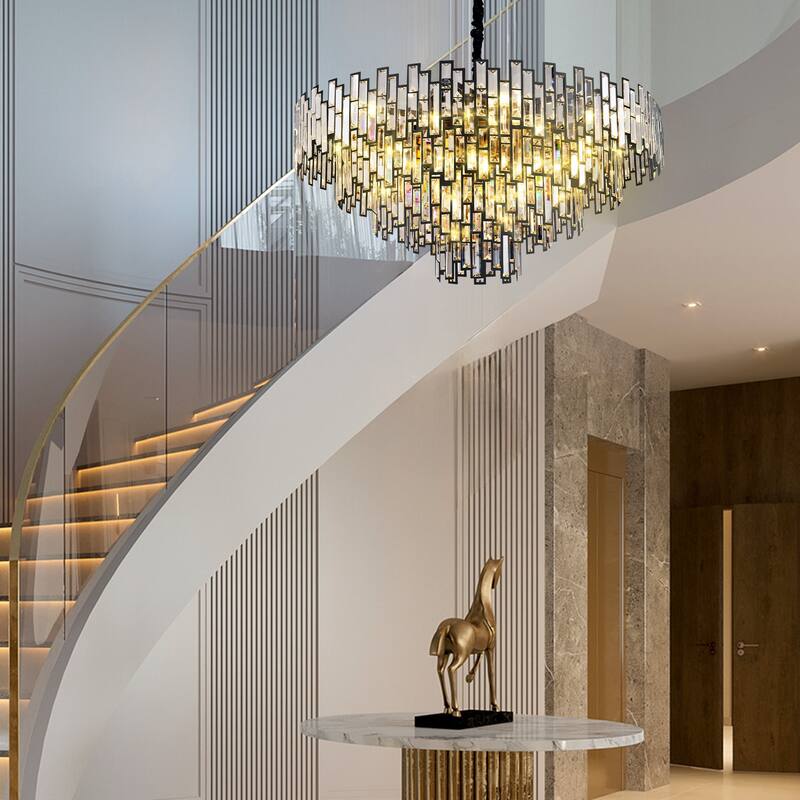 KAYLA 24in Chandelier 10-Light Crystal Chandelier