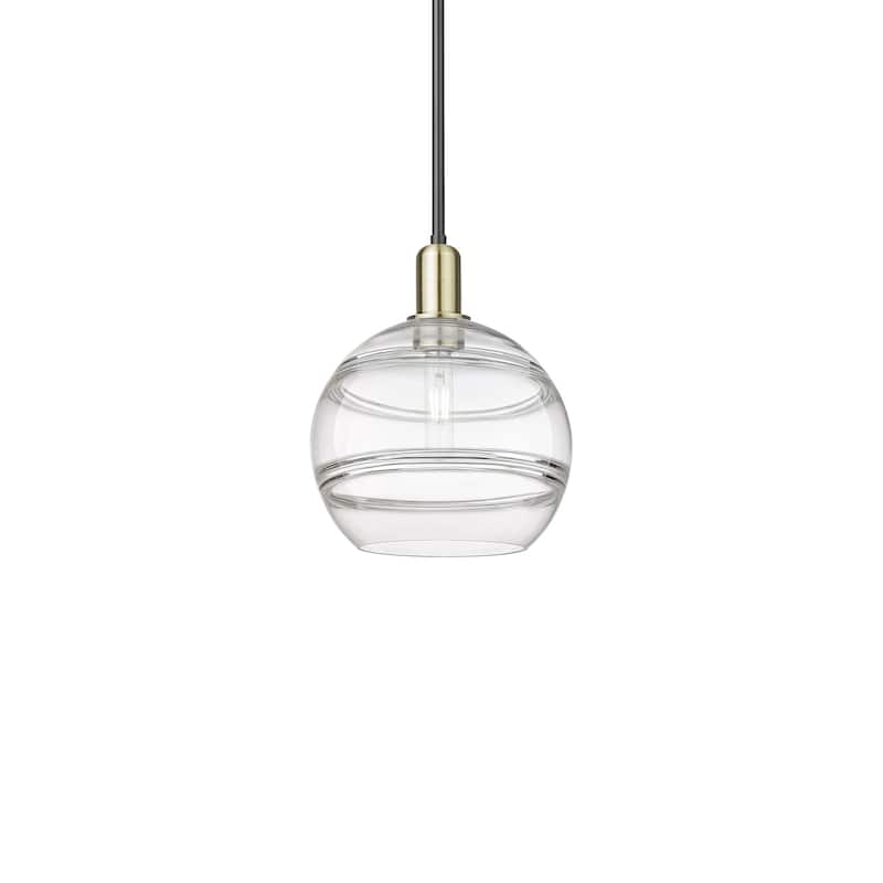 Innovations Lighting 716-1S-13-10 Rochester Pendant Rochester 10" Wide - Black Antique Brass / Clear