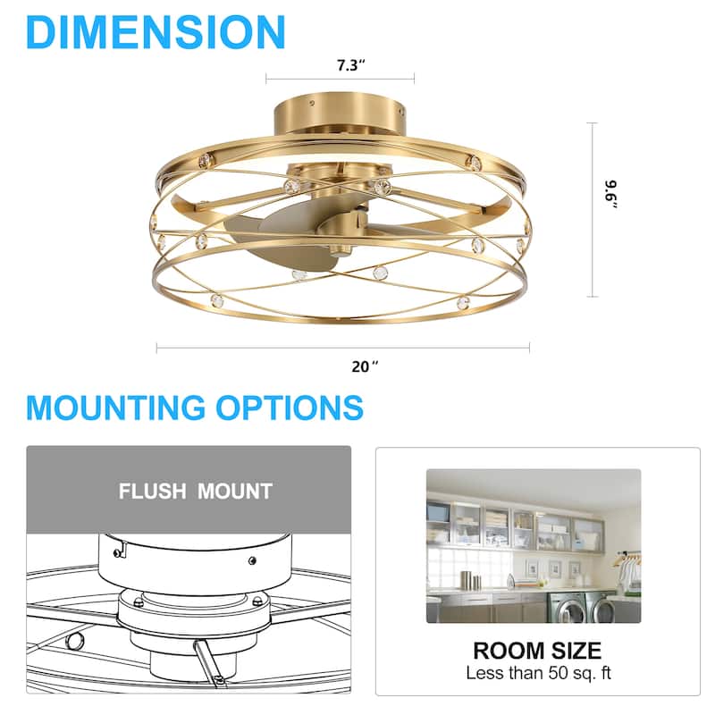 21-In LED Chandelier Ceiling Fan with Light Remote(3-blade)