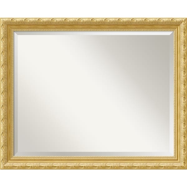 slide 2 of 6, Beveled Wood Wall Mirror, Versailles Gold - Outer Size: 32 x 26 in