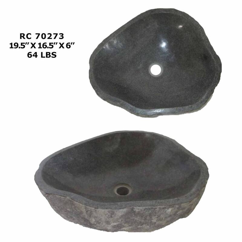 ROCK Unique Handcrafted River Stone Natural Bathroom Vessel Sink - RC70273