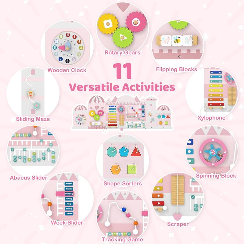 Costway 11-in-1 Montessori Wooden Sensory Board for Education and - See Details