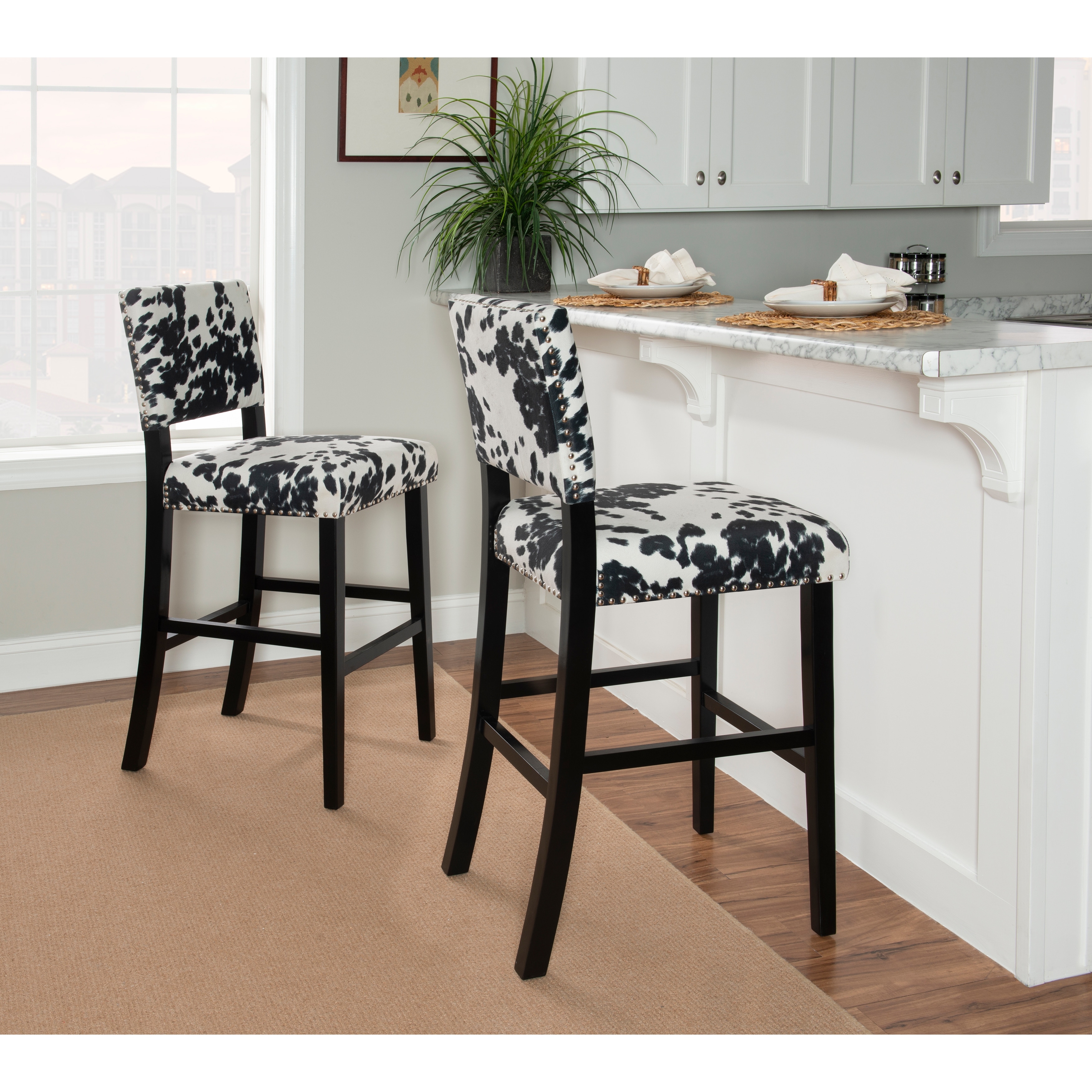 Cow print stool store