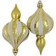 preview thumbnail 4 of 3, 8ct Gold Shatterproof Finial Christmas Ornaments, 4.75"