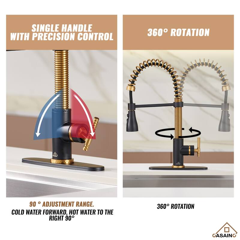 Single Handle Pull Down Sprayer Kitchen Faucet