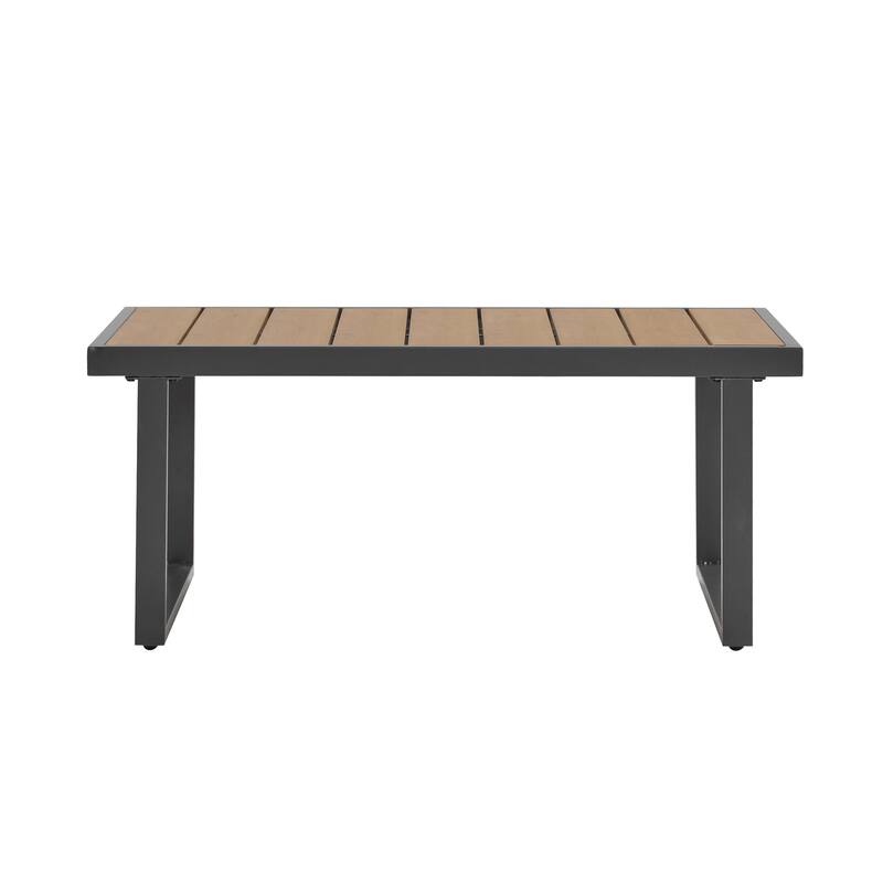 4 Pcs Outdoor Patio Furniture Set, 5 Seats All-weather Patio Conversation Set with Water Repellent Cushion and Coffee Table