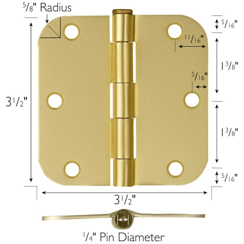 Design House 189639 3-1/2" x 3-1/2" Plain Bearing 5/8" Radius Corner