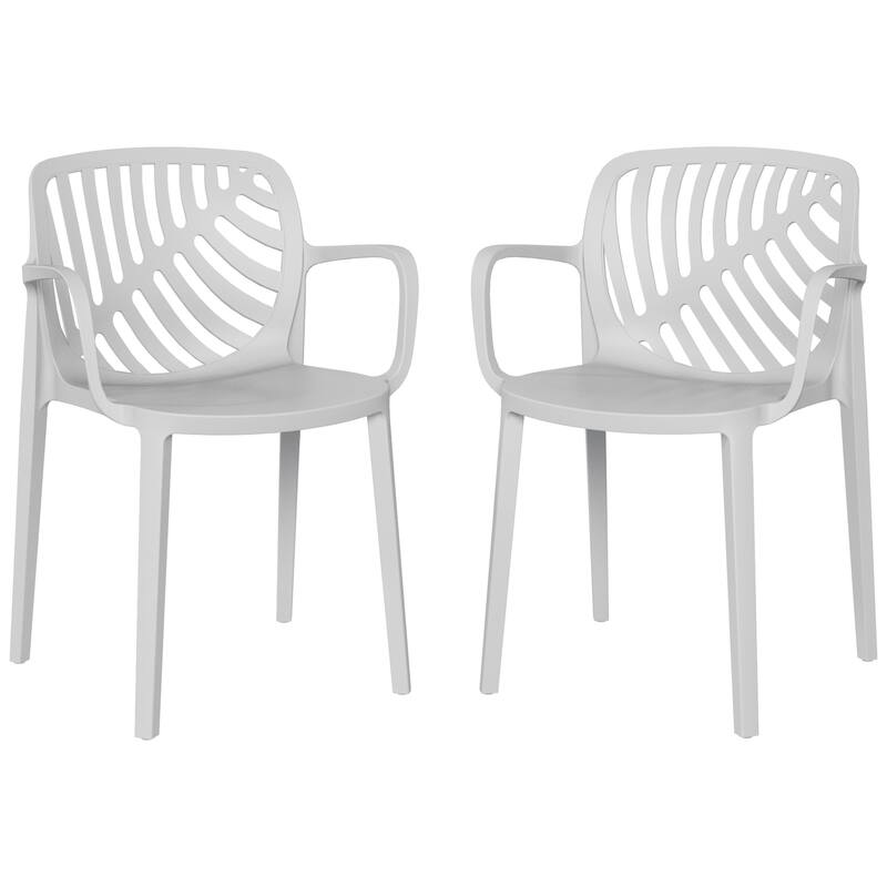 Frond and Form Outdoor Stacking Dining Armchair (Set of 2) - Gray