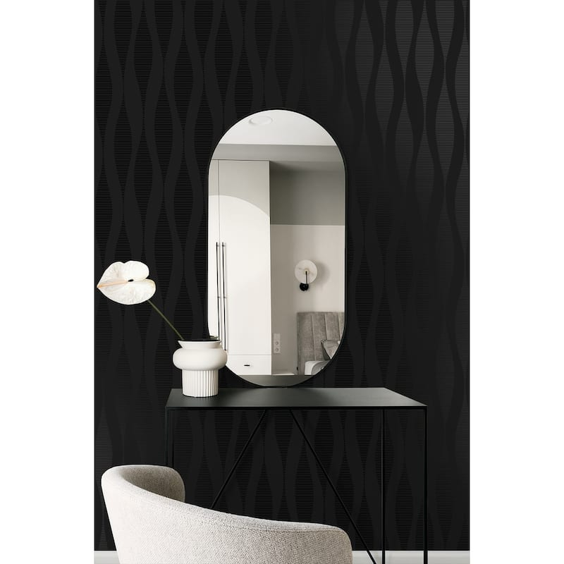 Seabrook Designs Harmony Ikat Waves Non-Woven Unpasted Wallpaper