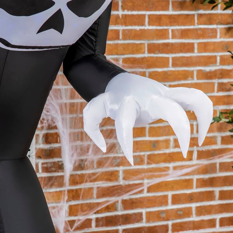 Outsunny 6.6' Light-Up Monster Skeleton Inflatable Halloween Decoration