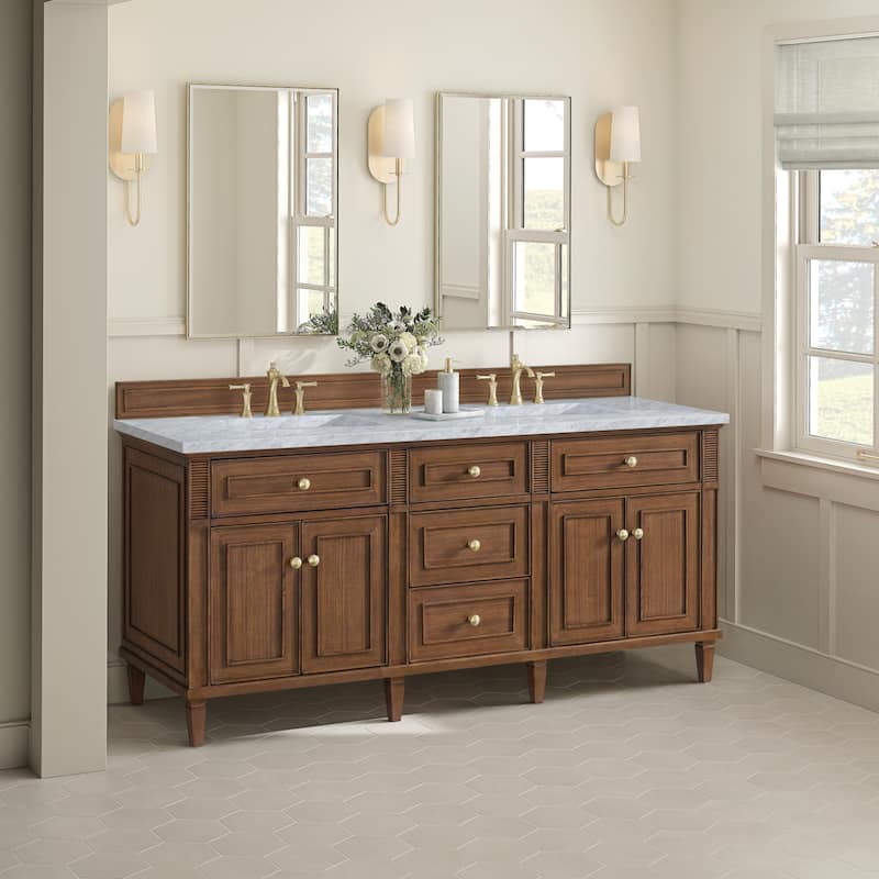James Martin Vanities 424-V72-3CAR Lorelai 72" Double Basin Wood