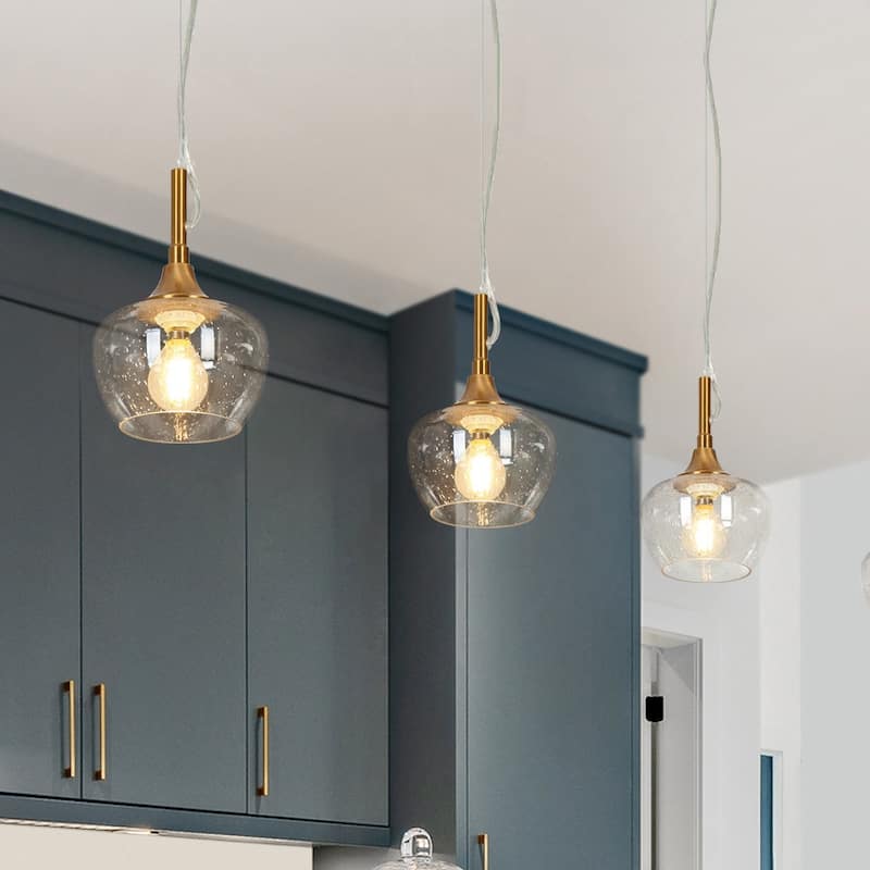 Modern 1-light Mini Gold Pendant Mid-century LED Dimmable Globe Kitchen Island Lighting - D5'' * H8''