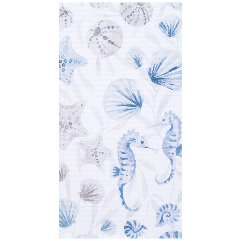 27" x 18" Under the Sea Kitchen and Bathroom Graphic Print Hand Towel - Blue