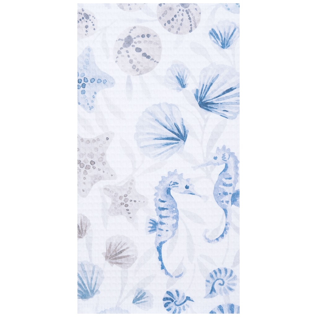 27" x 18" Under the Sea Kitchen and Bathroom Graphic Print Hand Towel - Blue