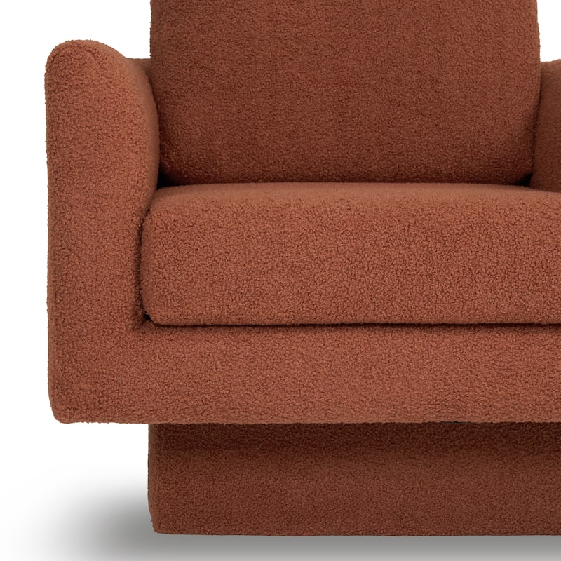 360°Swivel Accent Chair,Teddy Sherpa Round Armchair,Thick Padded Single Lounge Sofa,Upholstered Comfy Barrel Chair